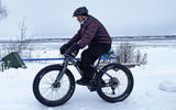 Alaska Bike Adventures in Anchorage offers fat tire bike rides, even in the snow and ice. Here, the author rides along the Cook Inlet on Anchorage's Coastal Trail.
