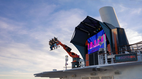 The Robotron ride on the MSC Seascape enables guests to choose their music, sights and sounds as they are whipped around.