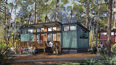 Each of the standalone cabins will offer a bedroom, bathroom, living room, full kitchen and patio.