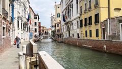 A canalside street in Venice.