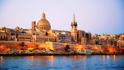 The skyline of Valletta, the capital of Malta and a Unesco World Heritage Site.