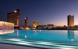 The Athena Infinity Ultra Pool at Resorts World Las Vegas is an adults-only area overlooking the Strip.