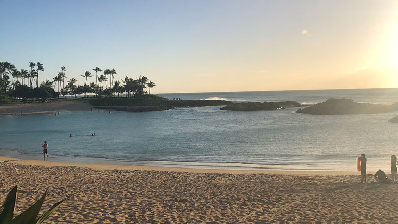 The calm waters of Ko Olina's lagoons on the west side of Oahu are perfect for children of all ages.