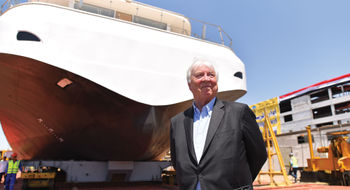 Viking chairman and founder Torstein Hagen attended the Viking Aton float out at the Massara shipyard in Cairo.